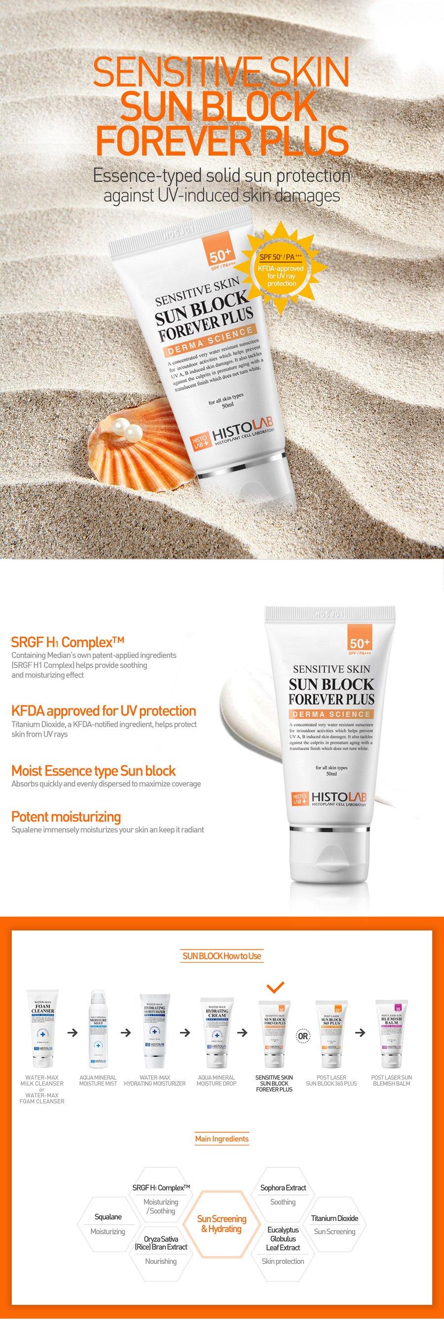 Sensitive Skin Sun Block Forever Plus - SPF 50 PA+++/BROAD SPECTRUM