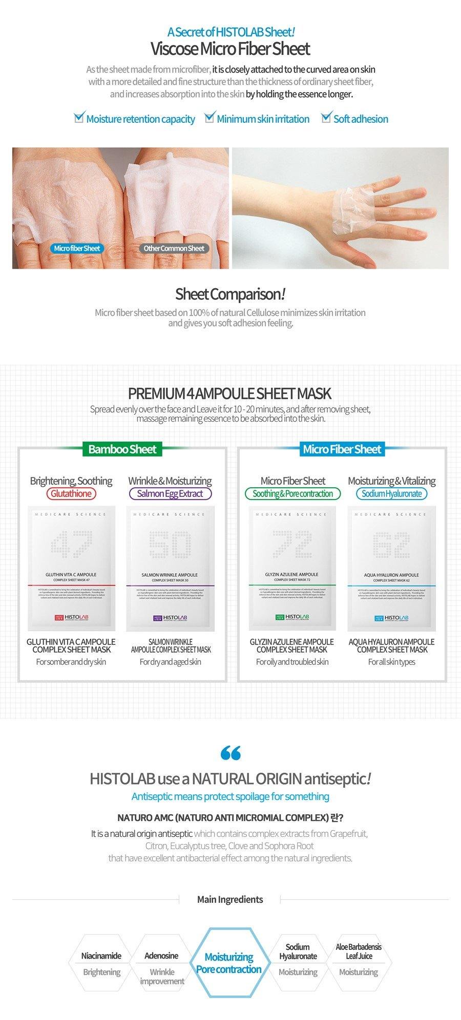 Aqua Hyaluron Ampoule Complex Sheet Mask 62 - 5 Masks